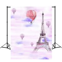 MEHOFOTO Vinyl Kids Photography Backdrops Paris Eiffel Tower Balloon Photo Background 5x7ft