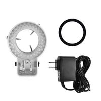 Akozon Microscope LED Light, 3.5W Microscope Camera White Adjustable 56 LED Beads Light Source Brightness Adjustable Ring Lamp for Stereo Microscope & Camera(US Plug)