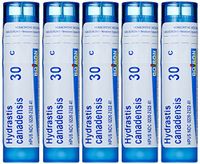 Boiron Hydratis Canadensis 30C, 5-Pack of of  80 Pellet Tubes, Homeopathic Medicine for Postnasal drip