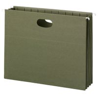 Smead 100% Recycled Hanging Pocket with Full-Height Gusset, 3-1/2" Expansion, Letter Size, Standard Green, 10 per Box (64226)
