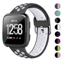 XIMU Sport Bands Compatible with Fitbit Versa/Versa 2 / Versa Lite, Soft Silicone Waterproof Breathable Sport Watch Strap Replacement Wristband Accessories Women Man for Versa Smart Watch