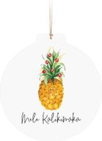 P. Graham Dunn Pineapple Tropical Yellow 3 x 3 Wood Hanging Figurine Ornament