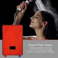 Pangding Electric Water Heater, 220V 6500W Tankless Instant for Home Bathroom Shower Red Color