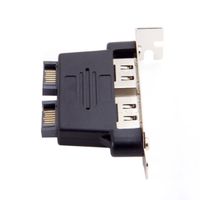 Cablecc Dual Port SATA 7pin to Esata 7Pin Adapter Male to Male with Low Profile PCI-E Bracket