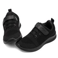 nerteo Toddler Sneakers Boys Girls Kids Running School Uniform Shoes | Breathable, Lightweight. Machin Washable All Black 10 M US Toddler