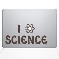 The Decal Guru I Atom Science Decal Vinyl Sticker, 15" MacBook Pro (2015 & Older Models), Brown (1365-MAC-15P-BRO)