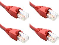 Ultra Spec Cables Pack of 4 - Red 2FT Cat6 Ethernet Network Cable LAN Internet Patch Cord RJ45 Gigabit
