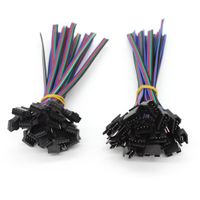 RGBZONE 20Pairs JST SM 4PIN Plug Male to Female EL Wire Cable Connector Adapter for 5050 3528 RGB LED Strip Light