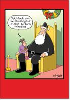 1700 'Santas Black Suit' - Funny Merry Christmas Greeting Card with 5" x 7" Envelope by NobleWorks