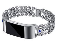 Kaleidoc Bands Compatible Fitbit Charge 2 - Metal Replacement Wristband with Premium Rhinestone Crystals, Adjustable Classy Bracelet Strap Compatible Fitbit Charge 2 Bands