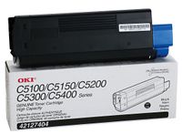 Okidata 42127404 C5100 C5150 C5200 C5300 C5400 C5510 Type C6 Toner Cartridge (Black) in Retail Packaging