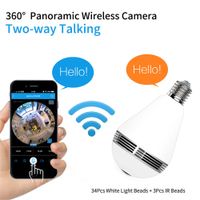 Melesplus M10 Bulb Lamp 1536P Wireless IP Camera,Light Panoramic FishEye Mini 3.0MP HD Home Security CCTV Camera 360 Degree IR Night Vision