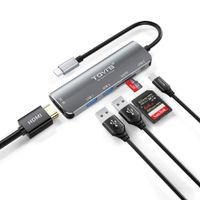 USB C Hub Adapter by TGVIS, Type C Hub for MacBook Pro/Air, iPad Pro 2018/2019, Switch, XPS, with 4K HDMI, SD and TF Card Reader Slot, 2 USB 3.0 Ports, USB C PD3.0 Fast 100W Max Power Delivery