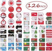 126 Pieces Christmas Gift Tags Stickers, Self Adhesive Gift Tag Stickers, Christmas Gift Tags, Christmas Gift Stickers, Holiday Present Labels