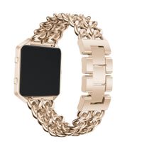 Forthery for Fitbit Blaze Bands, Replacement Stainless Steel Metal Wrist Strap Watch Bands with Metal Frame (Gold 1)