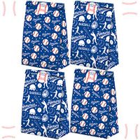 24 Pack Baseball Party Candy Favor Bags with Stickers, Baseball Goodie Gift Treat Bags Baseball Themed Birthday Party Supplies