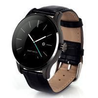 Tiean K88H MTK2502C Bluetooth Smart Watch Heart Rate Track Wristwatch Leather (Black)