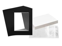 Set of (30) 16x20 8-ply BLACK mat for 11x14 photo w/ Back + bag
