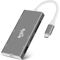 USB C Hub, 7-in-1 USB C Adapter with 4K USB C to HDMI, SD/TF Card Reader,Type C Charging, 3 USB 3.0 Ports Compatible with Apple MacBook Air 2018, MacBook Pro 13/15 (Thunderbolt 3), ChromeBook and More