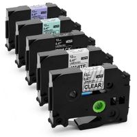 Compatible with Brother Tze Tape Replace P Touch Labels TZe-131 TZe-231 TZe-MQF31 TZe-MQ531 TZe-335 (White/Black/Clear/Pastel Purple/Pastel Blue), Work with Brother PT-D210 H110 Labeler,1/2inch