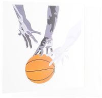 3dRose Basketball Up For Grabs Vector Sports Design - Greeting Cards, 6 x 6 inches, set of 12 (gc_116286_2)