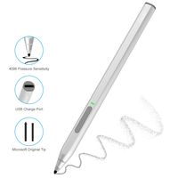 Surface Pen, Ciscle Rechargeable Surface Pro Pen with Max 4096 Levels of Pressure Sensitivity, Right Click and Erase Buttons for Microsoft Surface Pro 7/6/5/4/3 and Surface Go/Laptop/Book/Neo-Silver