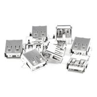 uxcell 10 Pcs USB Female Type A 4-Pin DIP Right Angle Jack Socket Connector