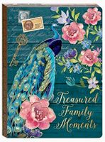 Punch Studio Gold Foil Soft Cover Journal, Treasured Family Moments Peacock Planner 75846