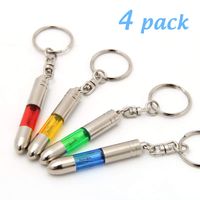 SWEETHOMEDECO 4 Packs Car Static Human Body Static Eliminator Discharger, Silver Tone High Voltage Anti-Static Keychain ESD Tool Sets, Charger 181