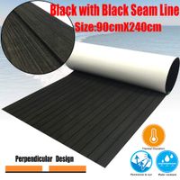 CHURERSHINING EVA Faux Teak Decking Sheet for Boat Yacht Marine Flooring Mat Non-Slip Mat Self-Adhesive Carpet 94.5" x35.4" (Black in Black)