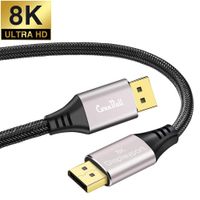 ConnBull 8K 4K DisplayPort 144Hz Cable 6ft, Ultra HD DisplayPort Monitor Video Cable Support HBR3(7680x4320 Resolution), 32.4Gbps for PC Host Graphics Card etc