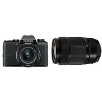 Fujifilm X-T100 Mirrorless Digital Camera w/XC15-45mmF3.5-5.6 OIS PZ Lens - Black + Fujinon XC50-230mmF4.5-6.7 OIS II Black