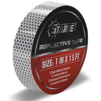 Starrey Flexible Reflective Tape White Silver 1 Inch X 15 Feet  High Intensity Grade DOT-C2 Safety Tape Waterproof Conspicuity Trailer Reflector