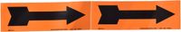 Brady 76504 Self-Sticking Vinyl Arrow, 2-1/4" Height x 7" Width, Black on Orange
