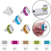 oineke Portable 3 Ports USB2.0 HUB Adapter Splitter Adapters Rotatable Plug (Color Random)
