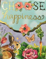 Pooch & Sweetheart Gold Foil Gem Rabbit Mini Pocket Notepad ~ Choose Happiness 70307