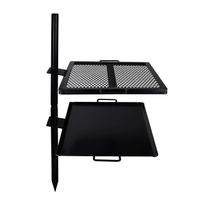 GameMaker - Open Fire Cooking Gravity Combo Grill & Skillet, Ultimate Camping Cooking Tool