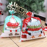 Sattiyrch Christmas Santa Reindeer Penguin Sack Gift Bags Plastic, Extra Large Size Bag Holiday Decoration 28.7" x24.4",4 Pack