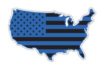BOLDERGRAPHX 6125 BLUE on Black American Flag on US Map vinyl decal for bumpers, windows, laptops or any smooth surface