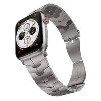 LDFAS Compatible for Apple Watch Band 44mm/42mm, Titanium Metal Watch Bands with Enhanced Durability Version Compatible for Apple Watch Series 5/4/3/2/1 Smartwatch, DLC-Silver
