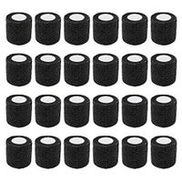 Eyourlife 24 Pack Self Adherent Non Woven Cohesive Tape, Strong Sports Tape Tattoo Sensor Wrap Grip Cover Breathable, 2-inch x 5-Yards, Black