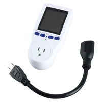 Plug-in Electricity Usage Monitor, Overload Protection Calculate CO2 Emission Home Electrical Analyzer with HD LCD Backlight Display, Power Volt Amps Watt kWh Consumption Tester with Extension Cord