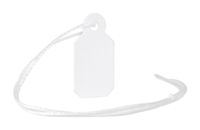 MACO White Strung Merchandise Tags, 0-3/8 x 13/16 Inches, 1000 Per Box (12-214)
