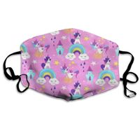 YUIOP Pink Unicorn Rainbow Printed Mask Neutral Mask for Men and Women Polyester Dust-Proof Breathable Mask