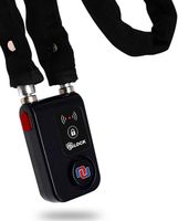 Nulock Keyless Bluetooth Bike/Motorcycle/Gate Alarmed Smart Lock IP44 Splash-Proof Cycling Lock with 110db Alarm, 0.38" Diameter 31-inch Fabric Covered Chain