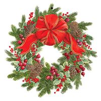 Caspari Evergreen Wreath Decorative Die-Cut Gift Tags, 20 Included