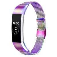 Meliya Replacement Metal Bands Compatible with Fitbit Alta/Fitbit Alta HR, Stainless Steel Metal Replacement Wristbands for Women Men (Large, Colorful)