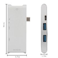 VERSUSWOLF USB C Hub，6 in 1 Premium USB Type C Adapter with Charging Port、Multi-Port Converter、 HUB+ 、Card Reader for Windows Laptops (Silver -1)