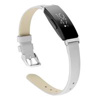 CAVN Leather Bands Compatible with Inspire/Inspire HR for Women Men, Genuine Leather Slim Replacement Wristbands Bracelet Accessories Classic Leather Strap (L (6.8"-9.0"), White)