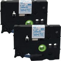 NEOUZA 2PK Compatible for Brother P-Touch Laminated TZe TZ Label Tape Cartridge 12mm x 8m (TZ-233 TZe-233 Blue on White)